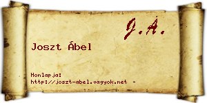 Joszt Ábel névjegykártya